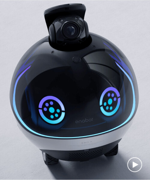 cute yet mighty, 'ebo X' robot rolls like a ball to serve as your personal security guard