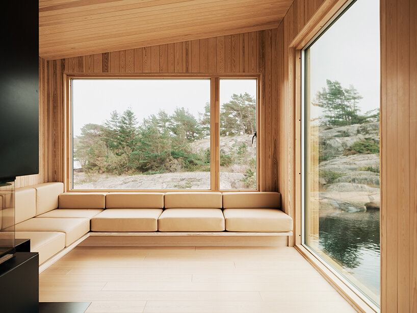 line solgaard's new cabin retreat gently blends into the norwegian archipelago