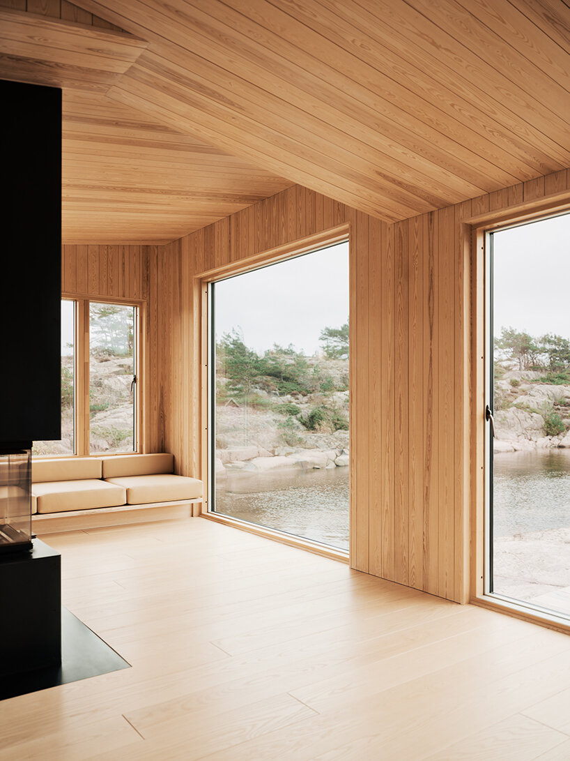line solgaard's new cabin retreat gently blends into the norwegian archipelago
