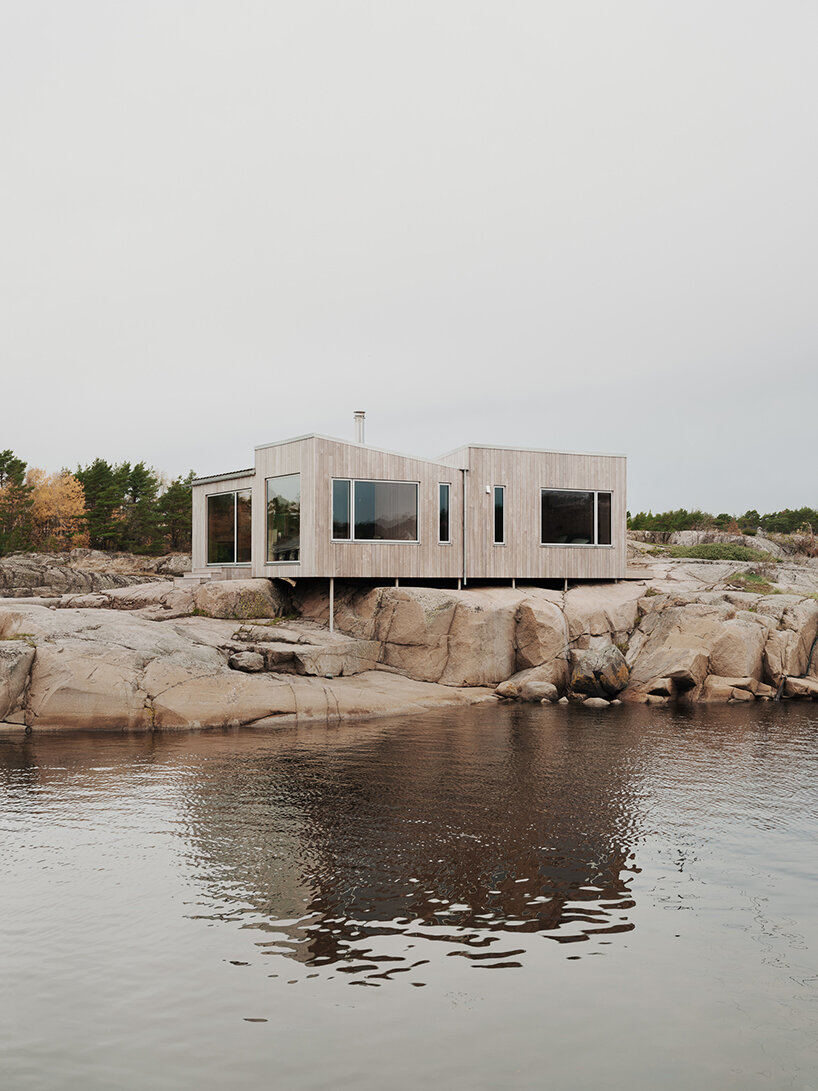 line solgaard's new cabin retreat gently blends into the norwegian archipelago