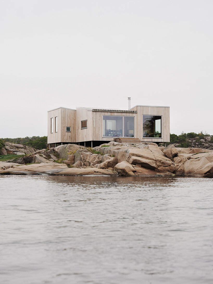 line solgaard's new cabin retreat gently blends into the norwegian archipelago