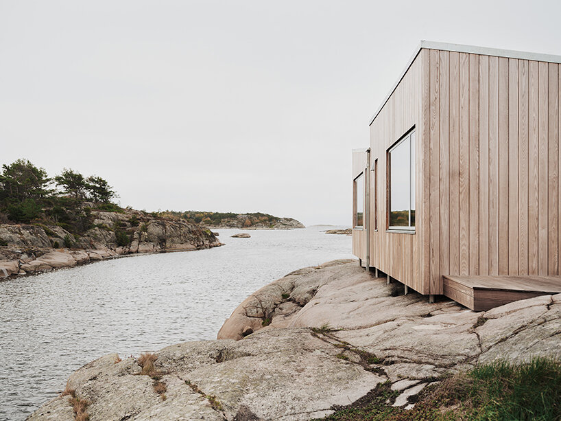 line solgaard's new cabin retreat gently blends into the norwegian archipelago