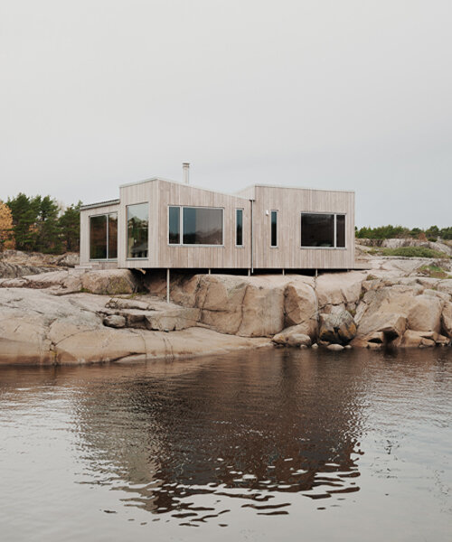 line solgaard's new cabin retreat gently blends into the norwegian archipelago