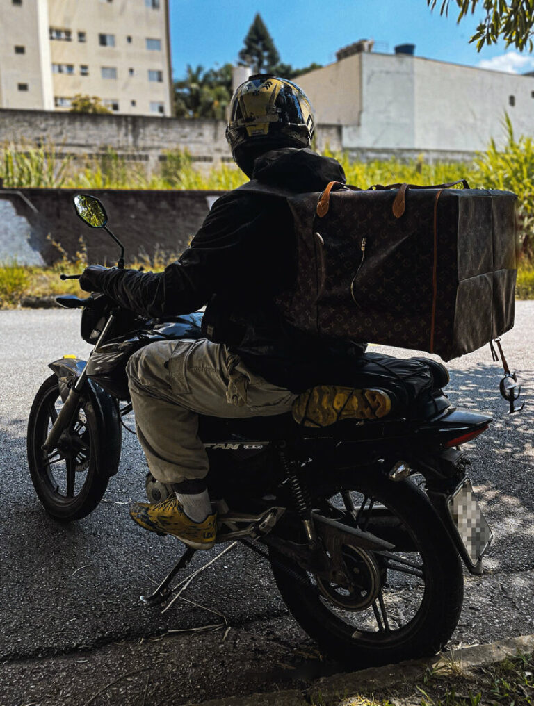 louis vuitton delivery bags fashionably spotlight app riders' working conditions
