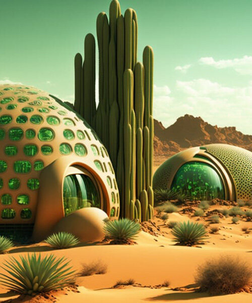 giant habitable cacti colonize a city on mars in manas bhatia's AI-generated series