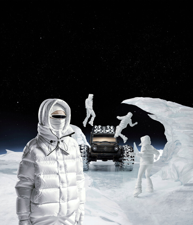 moncler's puffer jacket meets mercedes-benz's iconic G-class for