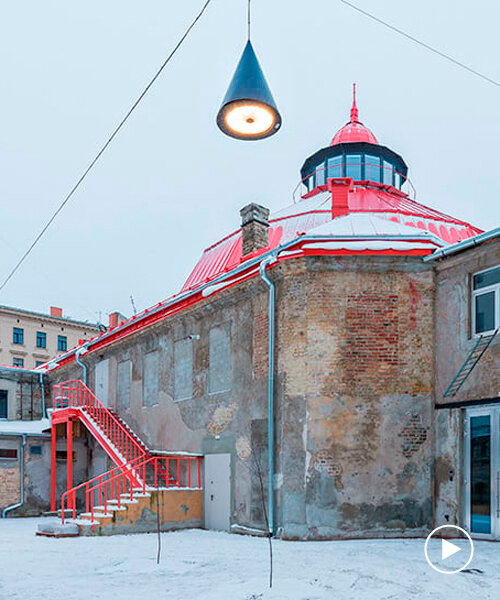 NRJA rebuilds riga's circus red dome with intertwined wooden panels