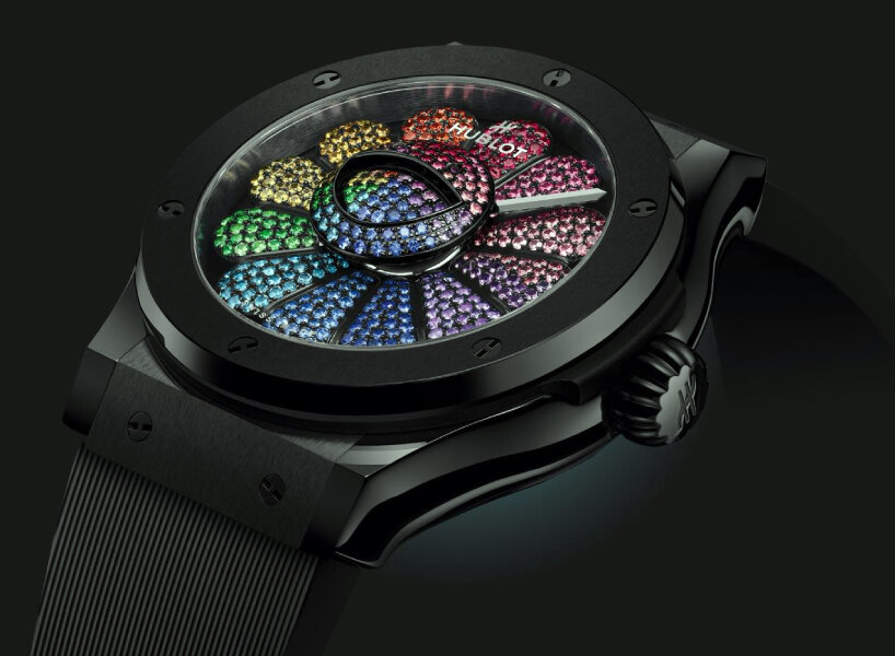 takashi murakami & hublot present MP-15 watch with central tourbillon along  jeweled petals