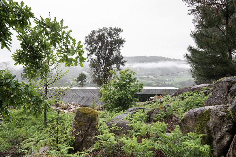 'tâmega' is a sculptural concrete home stretching horizontally across rugged land in portugal
