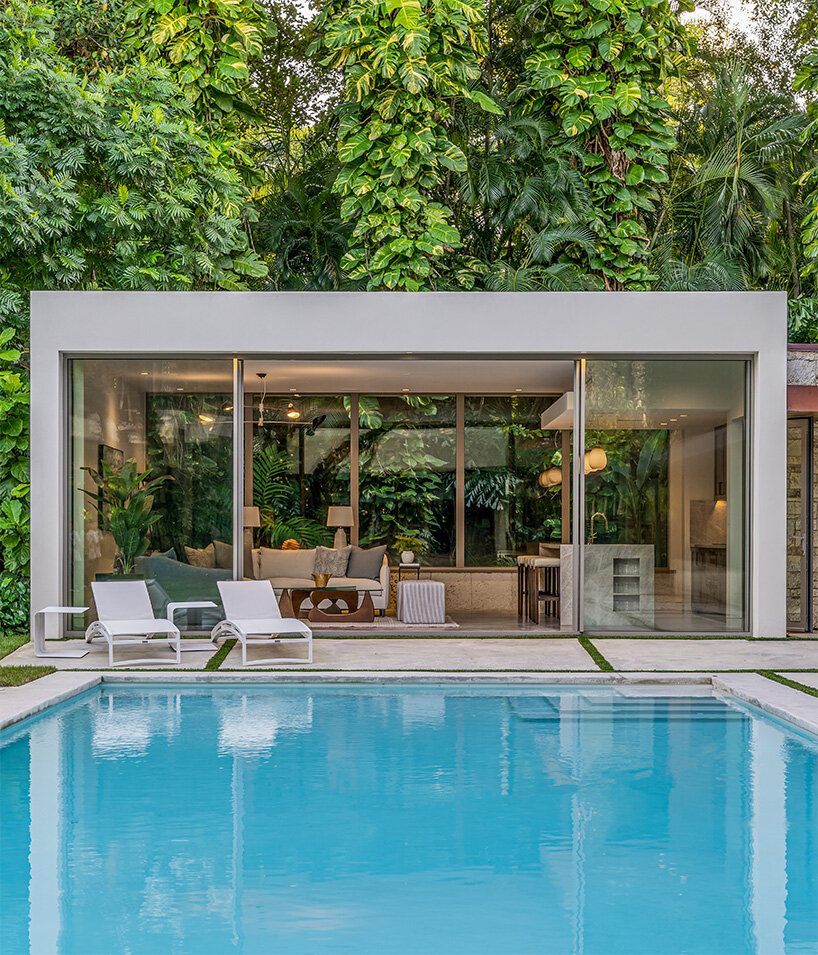 upstairs studio architecture's poolside pavilion nestled in miami backyard