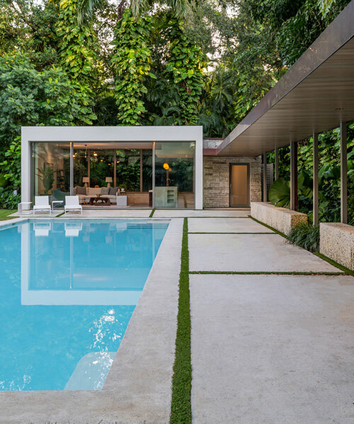 upstairs studio architecture's poolside pavilion nestled in miami backyard