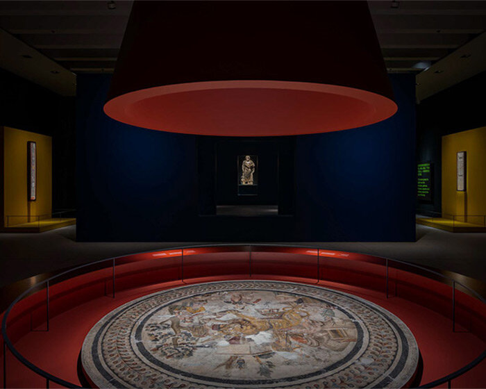 aldo cibic juxtaposes roman sculptures with dark labyrinthine spaces at MAP shanghai