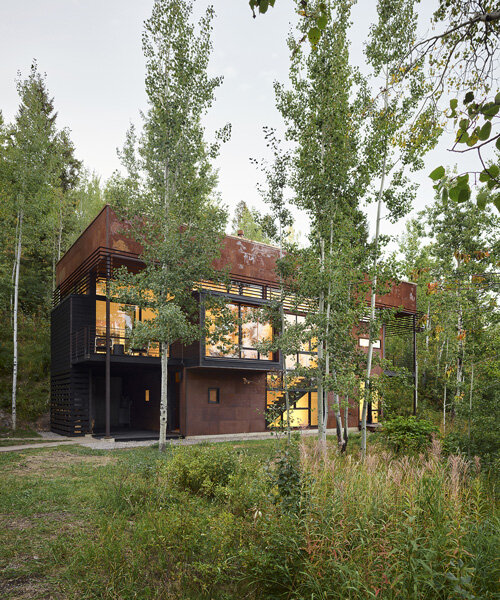 CLB architects' light-filled 'paintbrush residence' emerges from an aspen grove in wyoming