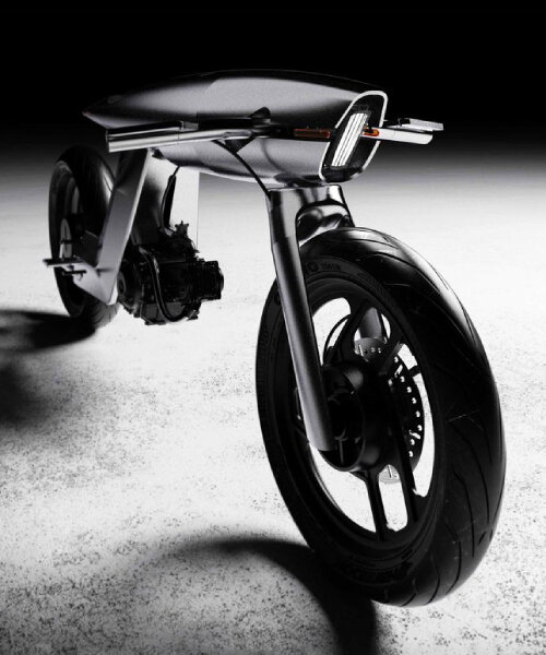 unibody 'eve odyssey' motorcycle by bandit9 glints in aluminum used for NASA spacecraft