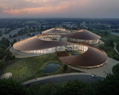 BIG's prisma towers subtly shimmer in the skyline of shenzhen