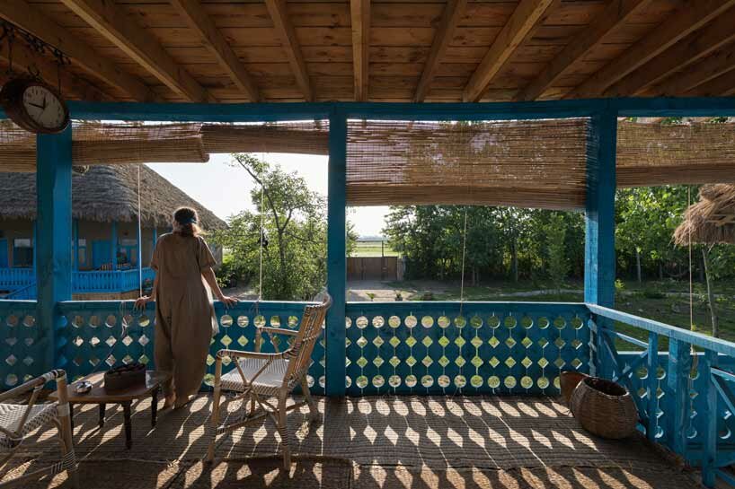 eco-lodge resort in iran stands on repurposed layered beams