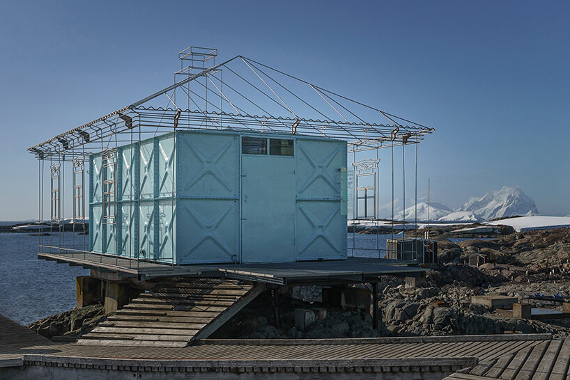 balbek bureau repurposes disused fuel tank into nostalgic art installation in antarctica