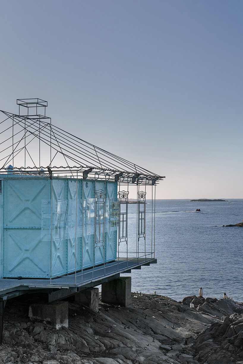 balbek bureau repurposes disused fuel tank into nostalgic art installation in antarctica