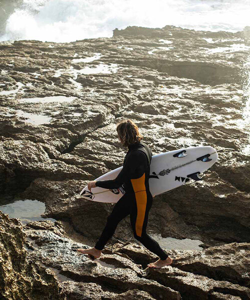 recycled oyster shells and limestone minerals shape deeply's sustainable wetsuits