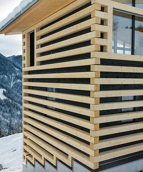 marte marte architects modernizes the traditional austrian log cabin