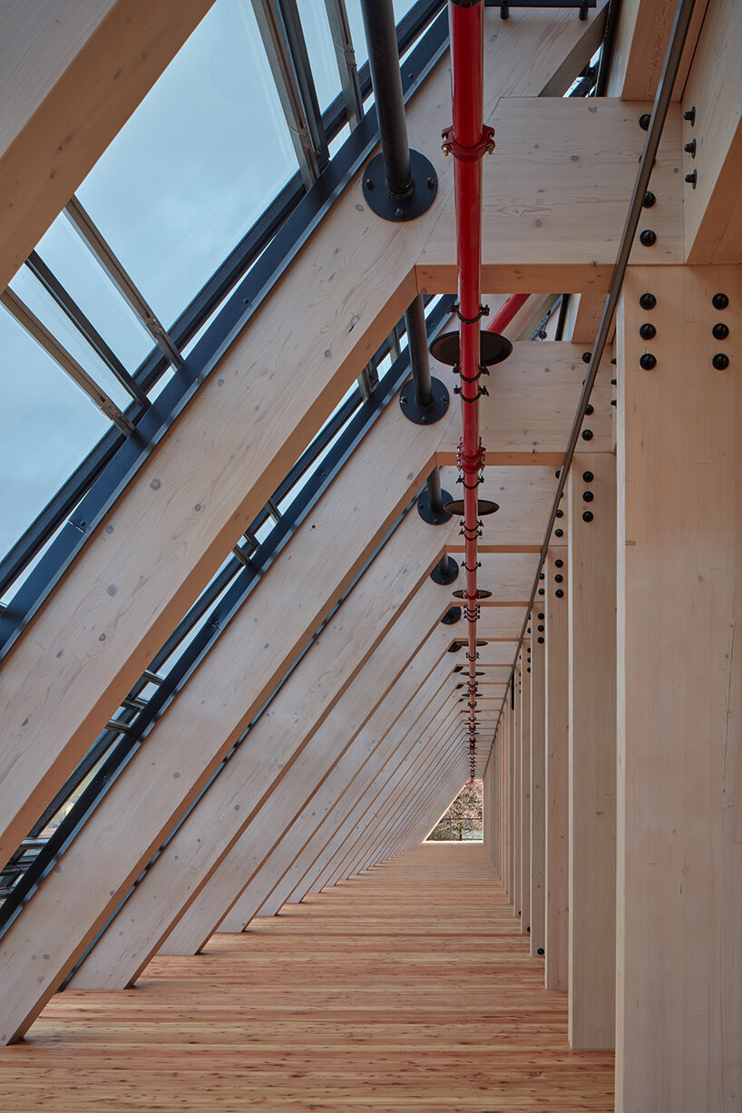 a modular timber shell envelops this new office space by mjölk architekti in czechia