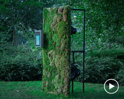MOSS kinetic sound sculpture breathes and pulsates driven by global air quality data
