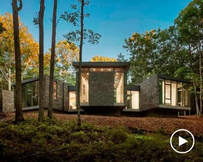 cluster of four pavilions unfolds studio MM's meditative retreat in upstate new york