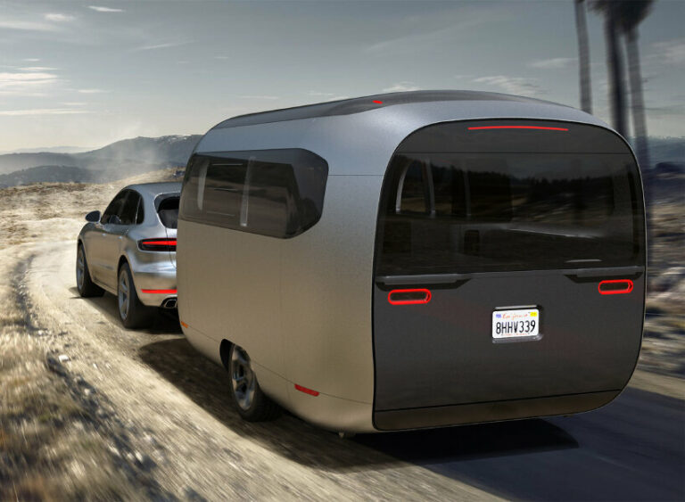 porsche and airstream conceptualize a two-wheel travel trailer that ...