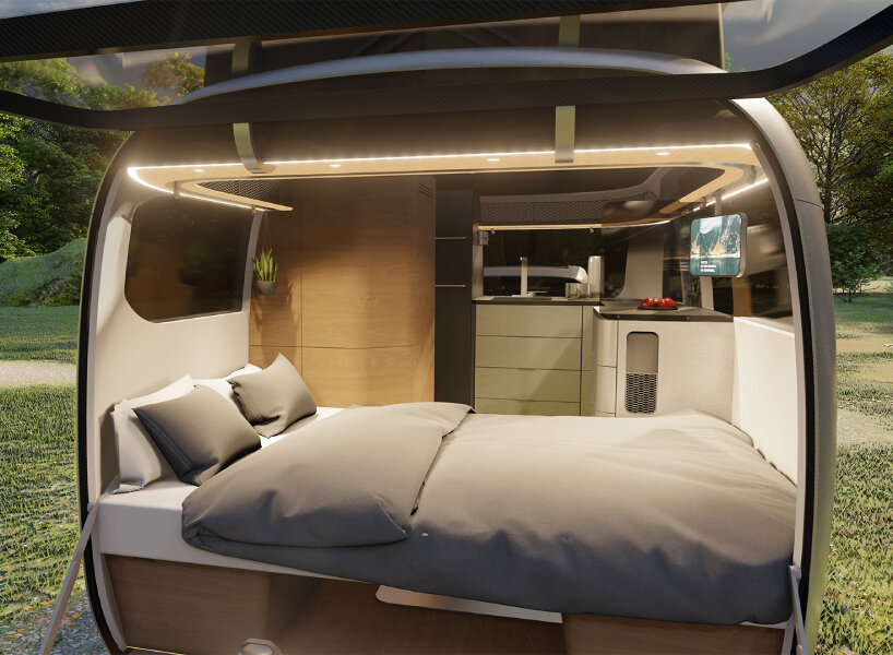 porsche airstream concept garage trailer
