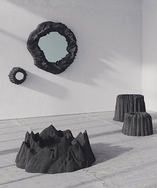 richard yasmine explores geological formations in scenographic installation for 5vie