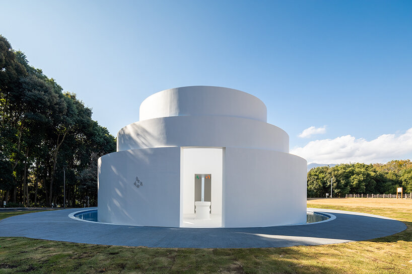 T2P architects sculpts three-layered circular plaza inspired by pipes in japan