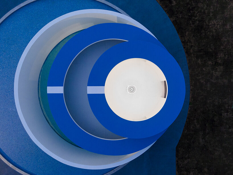 T2P architects sculpts three-layered circular plaza inspired by pipes in japan