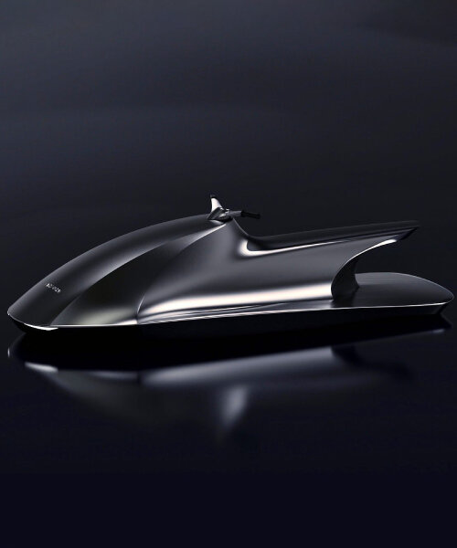 glossy concept electric jet ski 'tarform raye' mimics gliding manta ray for biomorphic design