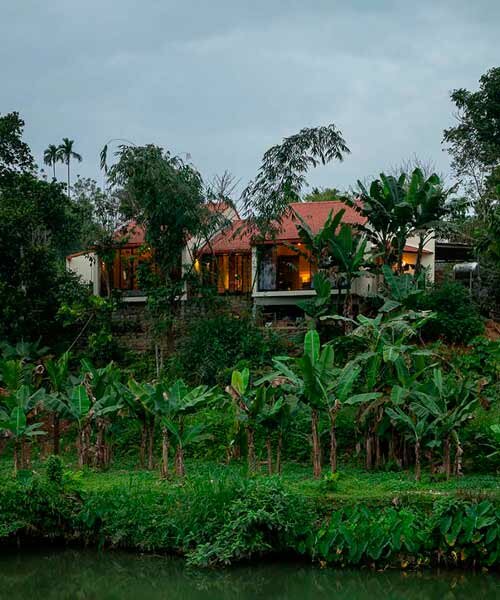 overlapping shingle roofs shield multileveled tien cam house in vietnam