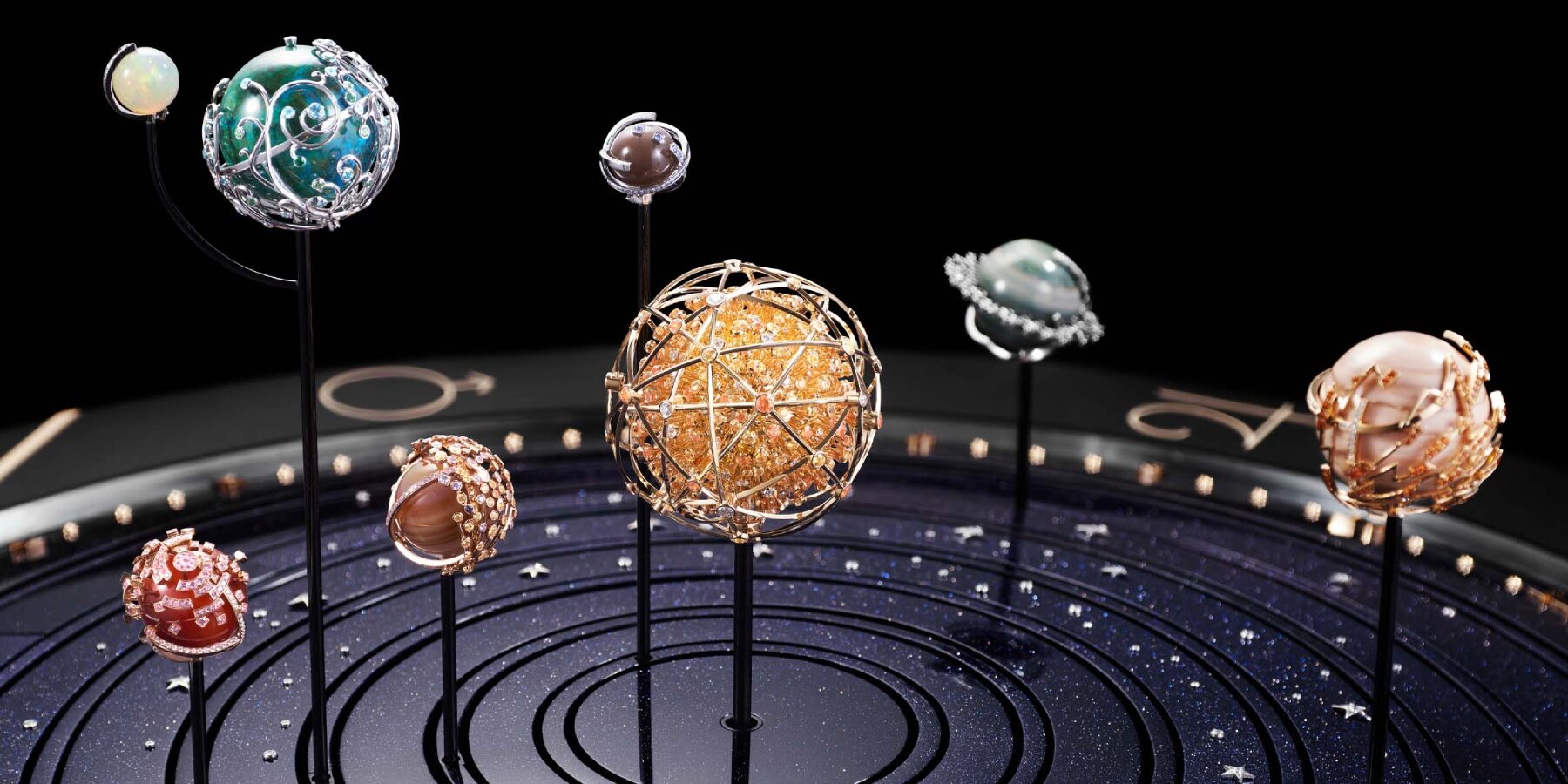 van cleef arpels ornates planetarium automaton with sublime gems at watches wonders