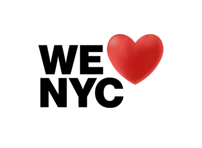 纽约市更新米尔顿格拉泽的标志性的I和#X2665;纽约在新品牌运动标志