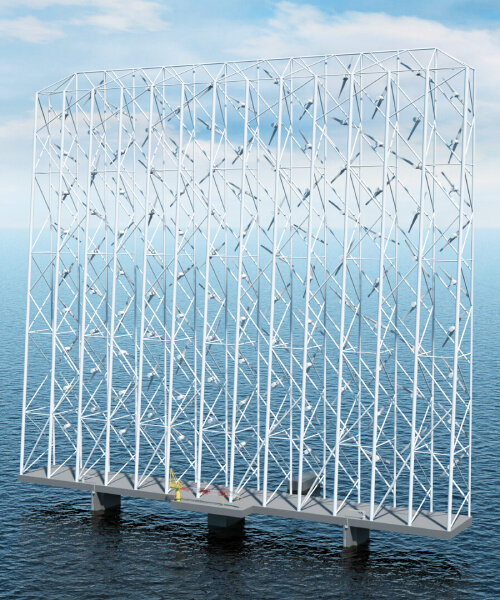 floating 'windcatcher' power plant with multiple turbines electrifies 80,000 homes at once