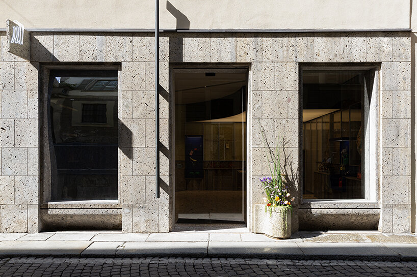 rough textures + terrazzo tiles adorn BOYY's FOS-designed flagship store in milan