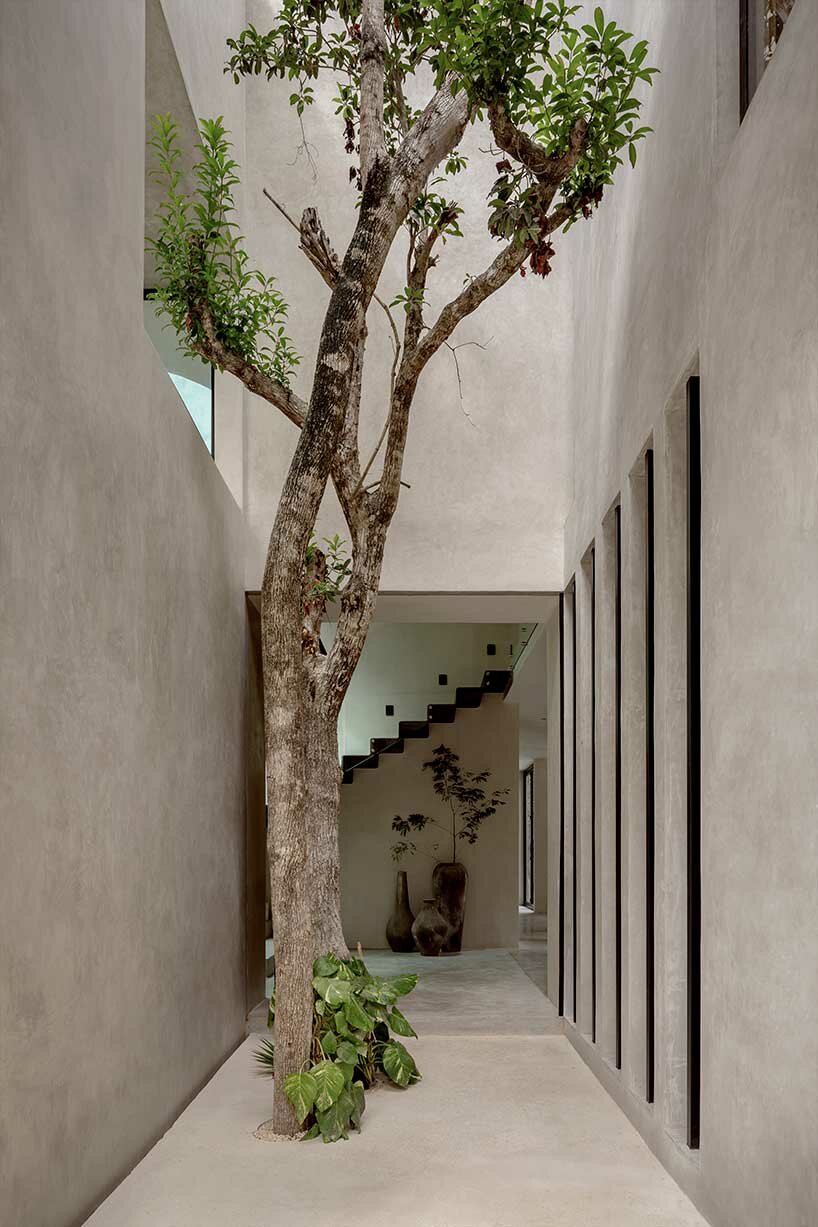 Escultura habitable: espacio 18 infunde una villa de inspiración brutalista en México con exuberante vegetación