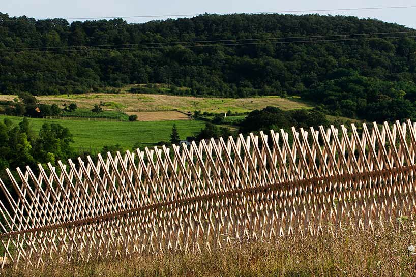 students from around the world build temporary pavilions for hello wood's art camp