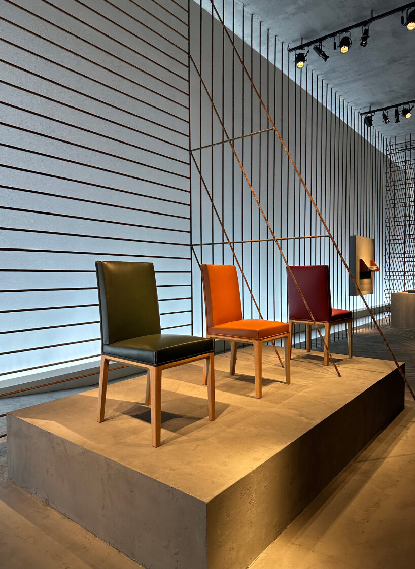 interview: Hermès encloses new home collections in transparent iron rod installation in milan