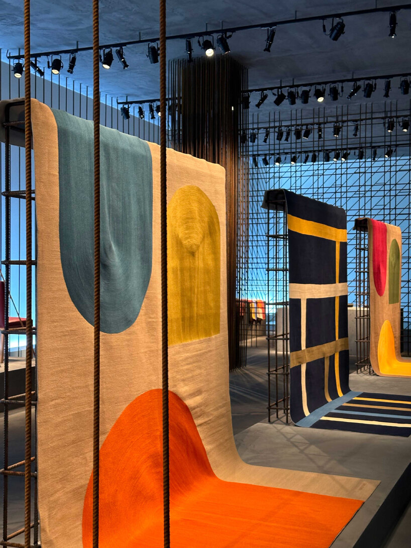 interview: Hermès encloses new home collections in transparent iron rod installation in milan