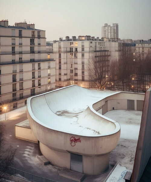 sweeping AI-generated skateparks emerge from the iconic parisian cityscape