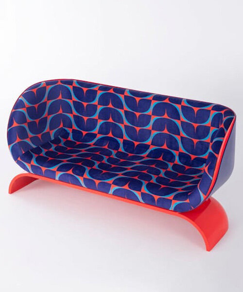 simple yet vibrant ‘leaves sofa’ injects splash of color and organic forms into the home