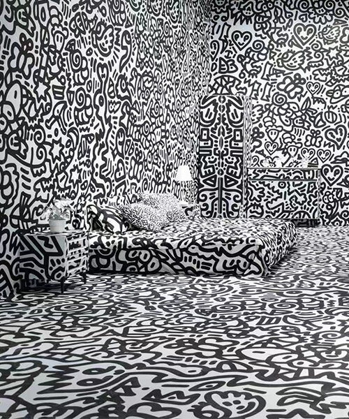immerse yourself in mr. doodle's black and white world at his first solo show in central china