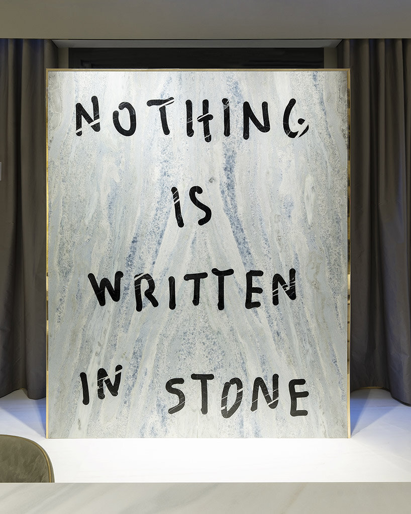 pietro terzini carves street art into antolini stone for milan design week