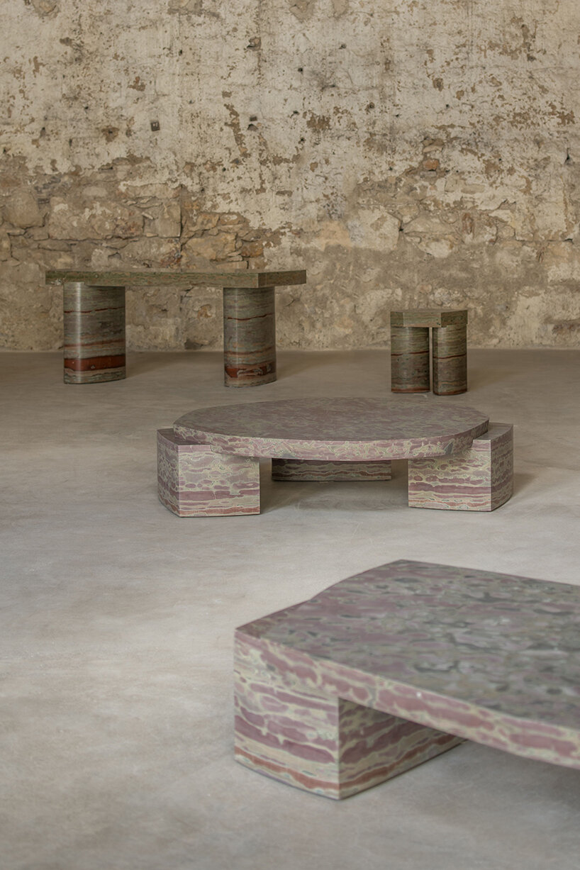 roberto sironi's rare marble collection at carwan gallery alludes to prehistoric structures