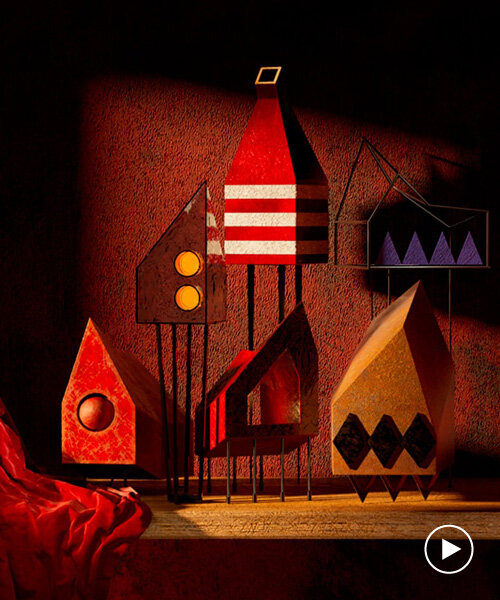 federico babina's architectural theatre transforms structures into vivid characters