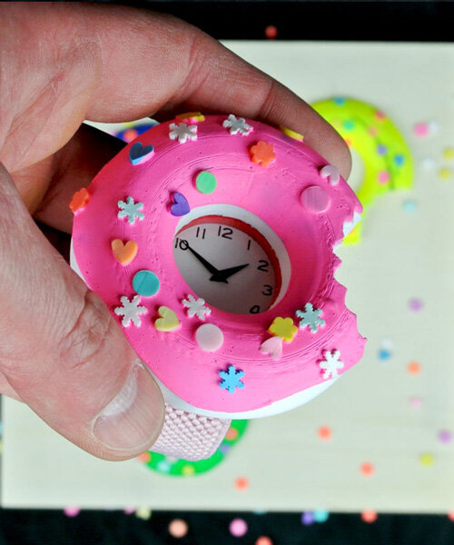 paul kweton's quirky donut watches playfully teach children the ways of timekeeping