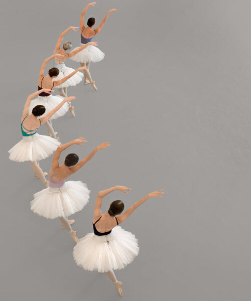 brad walls' aerial photo series captures the poetic synchronicity of ballet